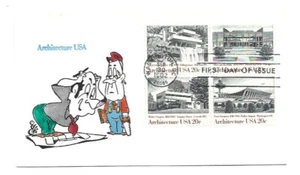 2019-22 Architecture '82 Animated by Ellis, block of 4, FDC - Picture 1 of 1