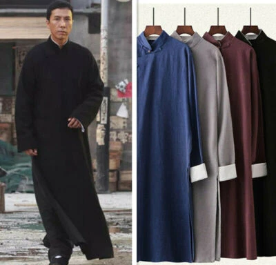 Wing Chun Men Robe Cheongsam Tai chi Kung Fu Suit Martial Arts Cotton Uniforms - Image 1 of 4