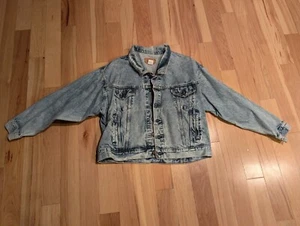 2 Vintage XL 80s Levi's 75068-0219 Acid Wash Blue Denim Jean Trucker Jacket Men - Picture 1 of 15
