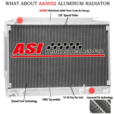 Radiador de 3 filas para Mercedes-Benz 450SL 75-79 450SLC 1981 380SL 380SLC 1975-1980 Foto 1 de 4