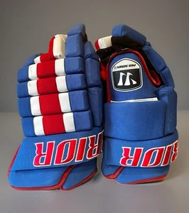 GUANTES DE HOCKEY WARRIOR PRO SERIE II PRO 14” NY Rangers Rojo Blanco Azul Exc. Estado. - Imagen 1 de 8