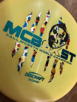 Discraft 6X McBEAST Claw ESP ZONE - Paul McBeth Overstamp - YELLOW WONDERBREAD - Image 1 of 4