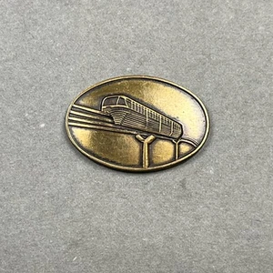 Vtg ALWEG Seattle Monorail Brass / Bronze Tone Lapel Hat Bag Pin Train Transport - Picture 1 of 7