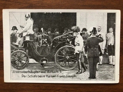 PERSE POSTES PERSANES OLD POSTCARD SHAH MOZAFFAR AD DIN EMPEROR FRANZ JOSEPH !! - Image 1 of 2