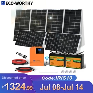 1200W Watt Bifacial Solar Panel Kit MPPT System & Lithium Battery Home Off Grid - Picture 1 of 12