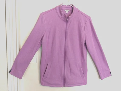 Talbots Womens Jacket MP Petite Purple Full Zip Pockets Knit Long Sleeve Outdoor - Image 1 of 4