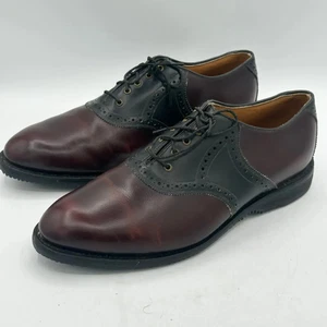 Johnston Murphy Waterproof Golf Shoes Size 10.5 Brown Leather Brogue Style - Picture 1 of 13