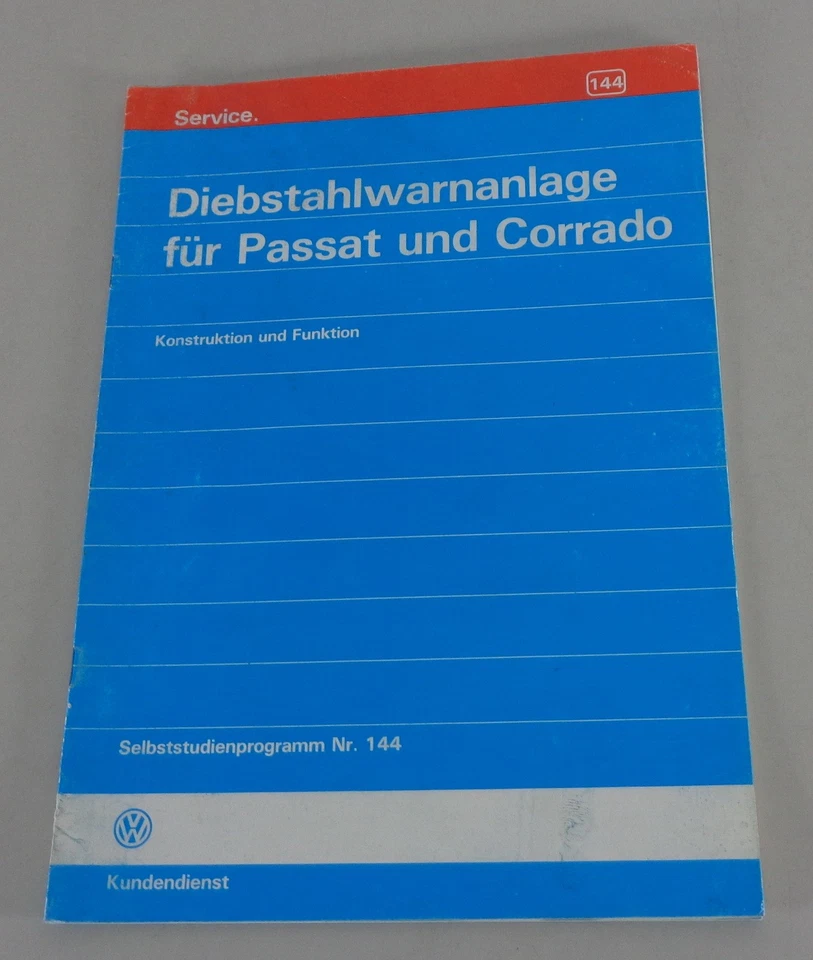 SSP 144 Programa De Autoestudio VW Corrado Passat B3 Sistema De Alarma Antirrobo - Imagen 1 de 1