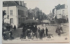 1910s Postcard Romorantin Fabourg d'Orleans France Marketplace horses blankets - Picture 1 of 3