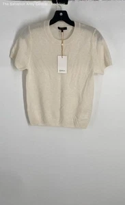 Quince Womens Ivory 100% Cashmere Short Sleeve Pullover Sweater Size Small - Picture 1 of 6