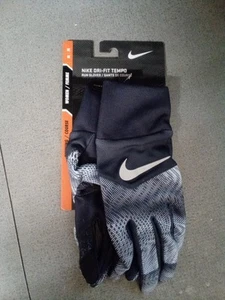 Nike Dri-Fit Tempo Women's Run Gloves Black / Silver - Size Medium New - Picture 1 of 2