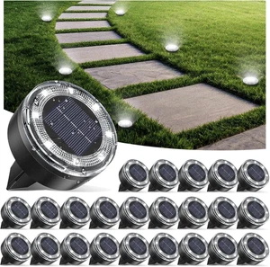 Mini Solar Ground Lights, 24 Pack Solar Lights Outdoor Waterproof, Upgraded LED - Picture 1 of 6