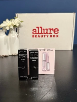 2X GIORGIO ARMANI GLASS LIP GLOSS 01 Clear Shine 0.03oz NIB - Image 1 of 3