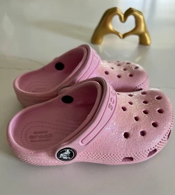 Zuecos clásicos Crocs Iconic Comfort rosa brillo talla C9 brillantes niñas Foto 1 de 4