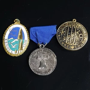 (Lot of 3) Vintage San Luis Obispo Kennel Club Medal Santa Cruz Contra Costa Co - Picture 1 of 3