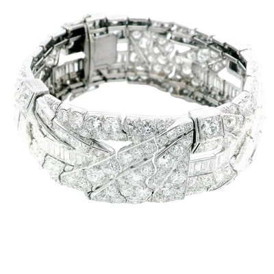 Vintage Platinum & Diamond French Retro Bracelet - Image 1 of 4