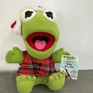 1988 McDonald’s Jim Henson’s Muppet Baby Kermit 7” Christmas With Tag Plush - Picture 1 of 10