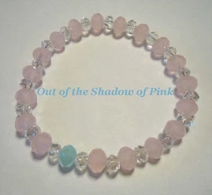 Opaque Crystal Male Breast Cancer Bracelets Your Choice of Awareness Ribbon - Picture 1 of 10
