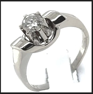Anello solitario 18 carati 750 solitario RG 62 0,52 ct diamante mezzo carato pezzo unico brillante - Foto 1 di 22