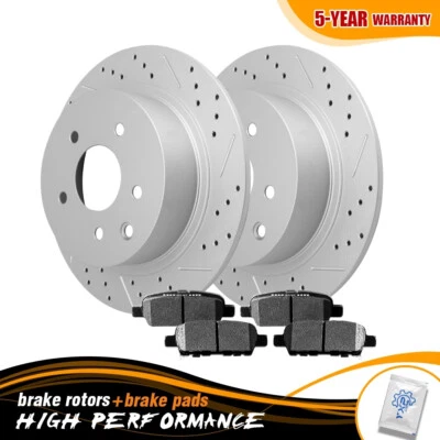 Задние дисковые тормозные диски + тормозные колодки подходят для Nissan Altima Sentra 2002 - 2016 2017 годов выпуска - Изображение 1 из 4