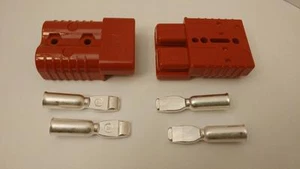 2 CONNECTORS PLUGS+CONTACTS, #0AWG, SB175A-600V, FORKLIFTS, BOATS, 4X4 - Picture 1 of 1
