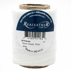 Waxed Thread White Realeather BTH100-04 100 Yards 50g - Picture 1 of 1
