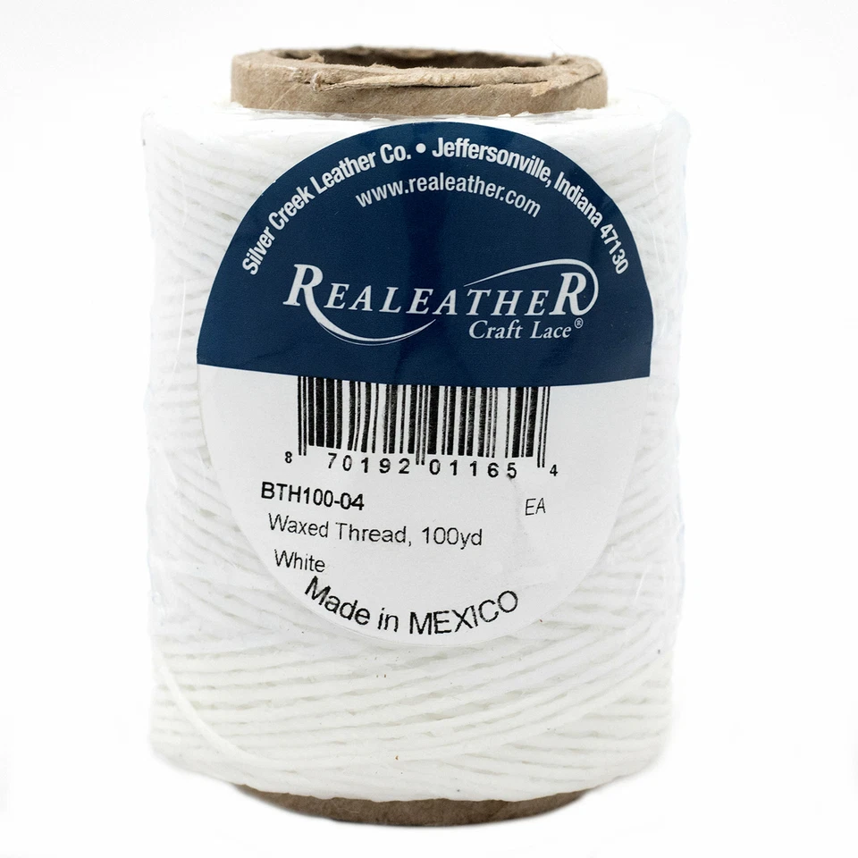 Waxed Thread White Realeather BTH100-04 100 Yards 50g - Image 1 of 1