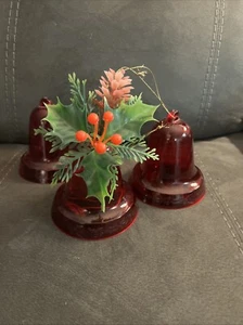 Vintage Carolites Bells of Noel Musical Lighted 3-Bell Cluster Christmas- AS-IS - Bild 1 von 5