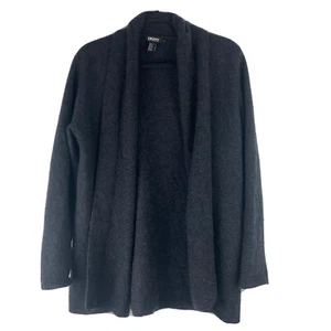 DKNY Womens Cashmere Cardigan Size S Gray Long Line Open Front Long Sleeve - Picture 1 of 9