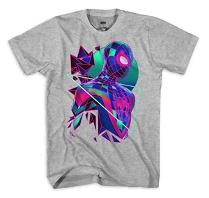 Spiderman Trineon Miles Swing Spider, MTV Boys Short Sleeve Graphic T-Shirt - Picture 1 of 6