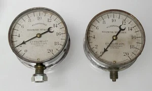Paire de MANOMETRES industriels anciens FAURE & Cie Limoges compteurs indus loft - Picture 1 of 5