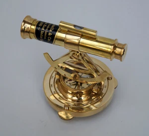 Nautical brass telescope theodolite alidade compass surveying transit decor gift - Picture 1 of 11