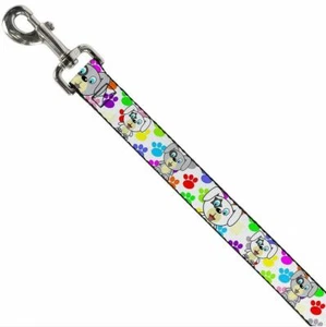Puppies with Paw Prints Multi Color Dog Leash by Buckle-Down - Picture 1 of 2