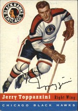 1954-55 Topps Card #21 Jerry Toppazzini  Chicago Black Hawks   A11797 - NM