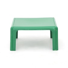 Tavolino quadrato verde di Gae Aulenti per Kartell, anni ’70, coffee table, ita