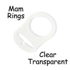 1 Clear Silicone Nuk Button MAM Ring Dummy / Pacifier Holder Clip Adapter