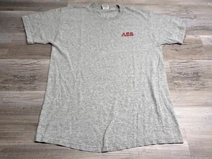 Vintage Y2K Grafik T-Shirt Firmenlogo ABC verblasst meliert grau Erwachsene Größe Large - Bild 1 von 6