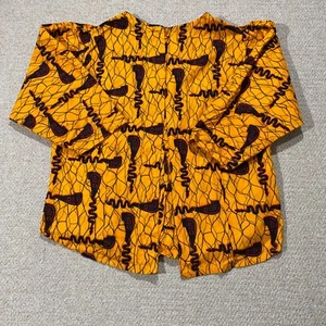 VINTAGE African Blouse Womens Medium 14 Dashiki Ankara Print Tribal Art Ethnic - Picture 1 of 12