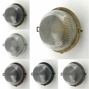 Solid Brass Round Bulkhead Wall Outdoor Indoor Light AIGLI - Picture 1 of 23