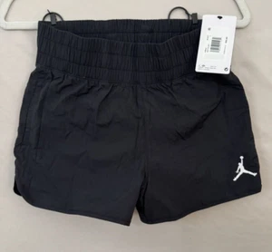 NWT Jordan Girls Black Jumpman High Flying High Waisted Shorts Size L Nike - Picture 1 of 6