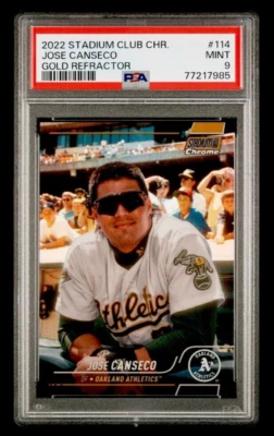 2022 Jose Canseco Topps Stadium Club Chrome Gold Refractor Oakland 40/50 PSA 9 - Image 1 of 3