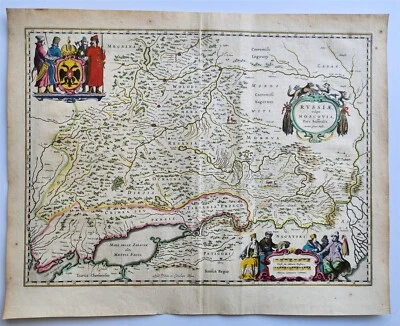 MAPA MOSCOVIA RUSIA 1640 por WILLEM BLAEU antiguo AUTÉNTICO coloreado a mano Foto 1 de 4