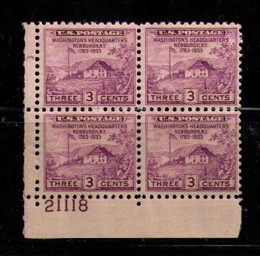 US USA Sc# 727 MNH FVF PLATE # BLOCK Washington Headquarters Newburgh NY - Image 1 of 1