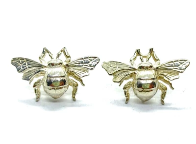 Aretes de plata de ley de abeja Foto 1 de 4