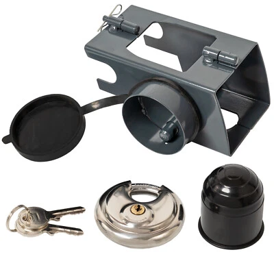 Diebstahlsicherung Anhängersicherung Kastenschloss Kupplungsschloss angehängt - Bild 1 von 4