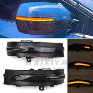 LED Side Rear View Mirror Light For Ford Edge 2015-23 Dynamic Turn Signal Smoke