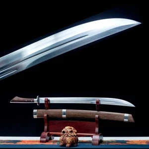 Battle Ready Chinese Broadsword Sword Sharp Saber 1095 Carbon Steel Blade Dao @@ - Picture 1 of 17