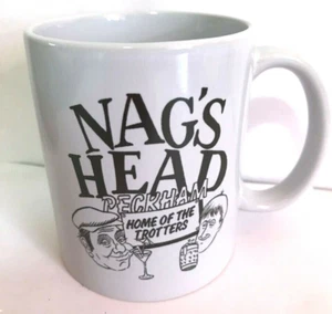 ONLY FOOLS Nag's Head WHITE CERAMIC MUG DAVID JASON horses DEREK TROTTER Plonker - Picture 1 of 1