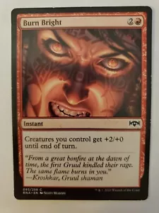 MTG Magic The Gathering Card Burn Bright Instant Red Ravnica Alliances 2019 - Picture 1 of 2
