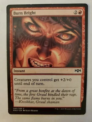 MTG Magic The Gathering Card Burn Bright Instant Red Ravnica Alliances 2019 - Image 1 of 2